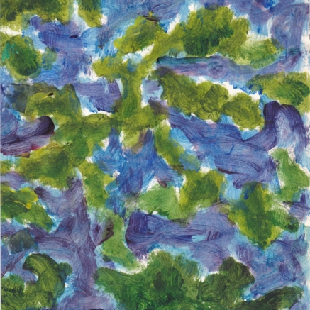 Les Algues - Acrylique sur papier - Format 27x16cm - Thème du Bleu - Florence Fleming - Artiste peintre contemporaine