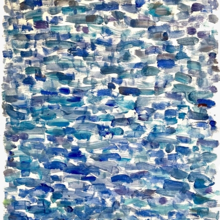 Océanique - Acrylique sur papier - Format 46x33cm - Thème du Bleu - Florence Fleming - Artiste peintre contemporaine